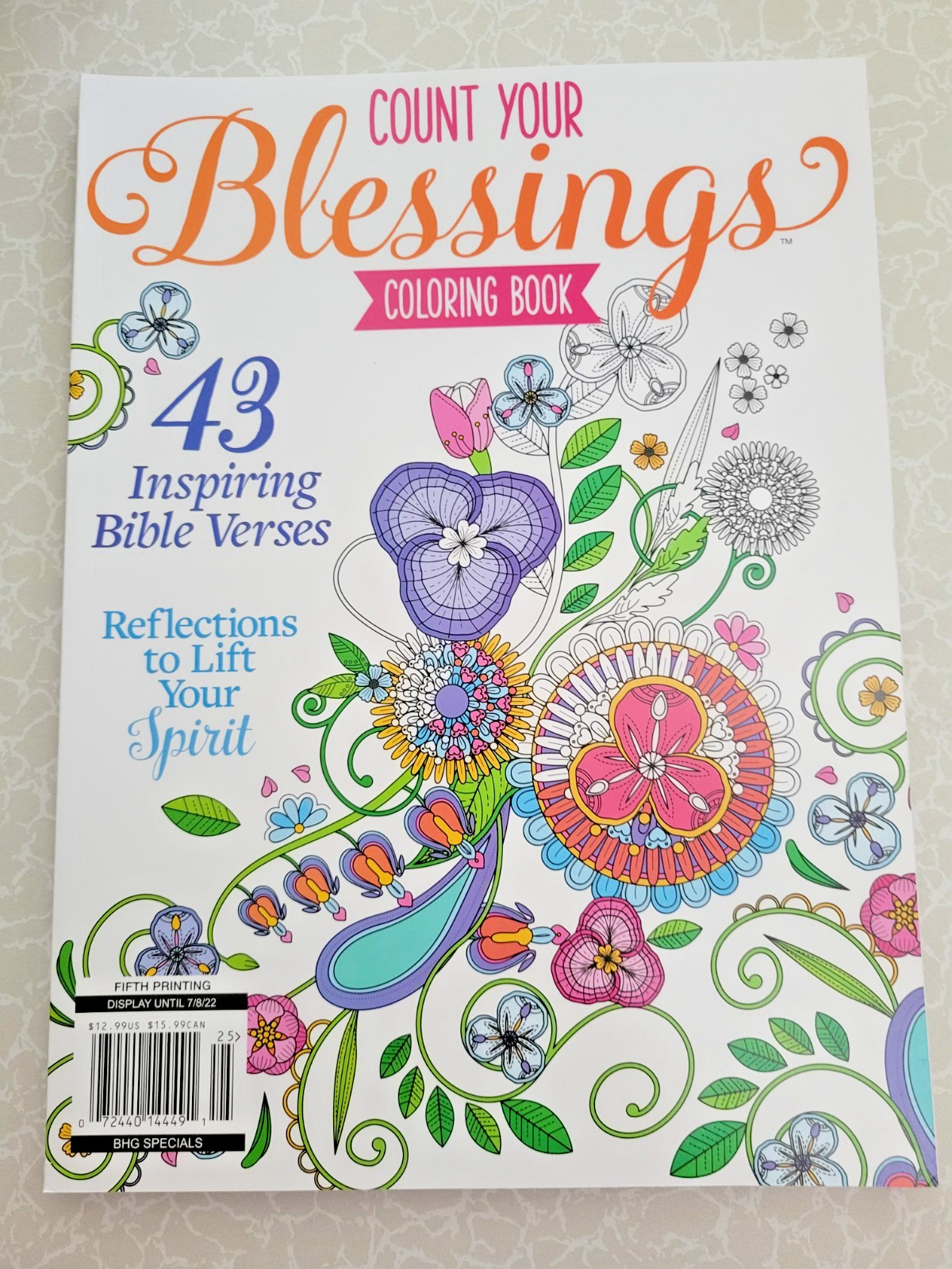 Count Your Blessings Coloring Book 2022 ~ 43 Inspiring Bible Verses Teens/Adults