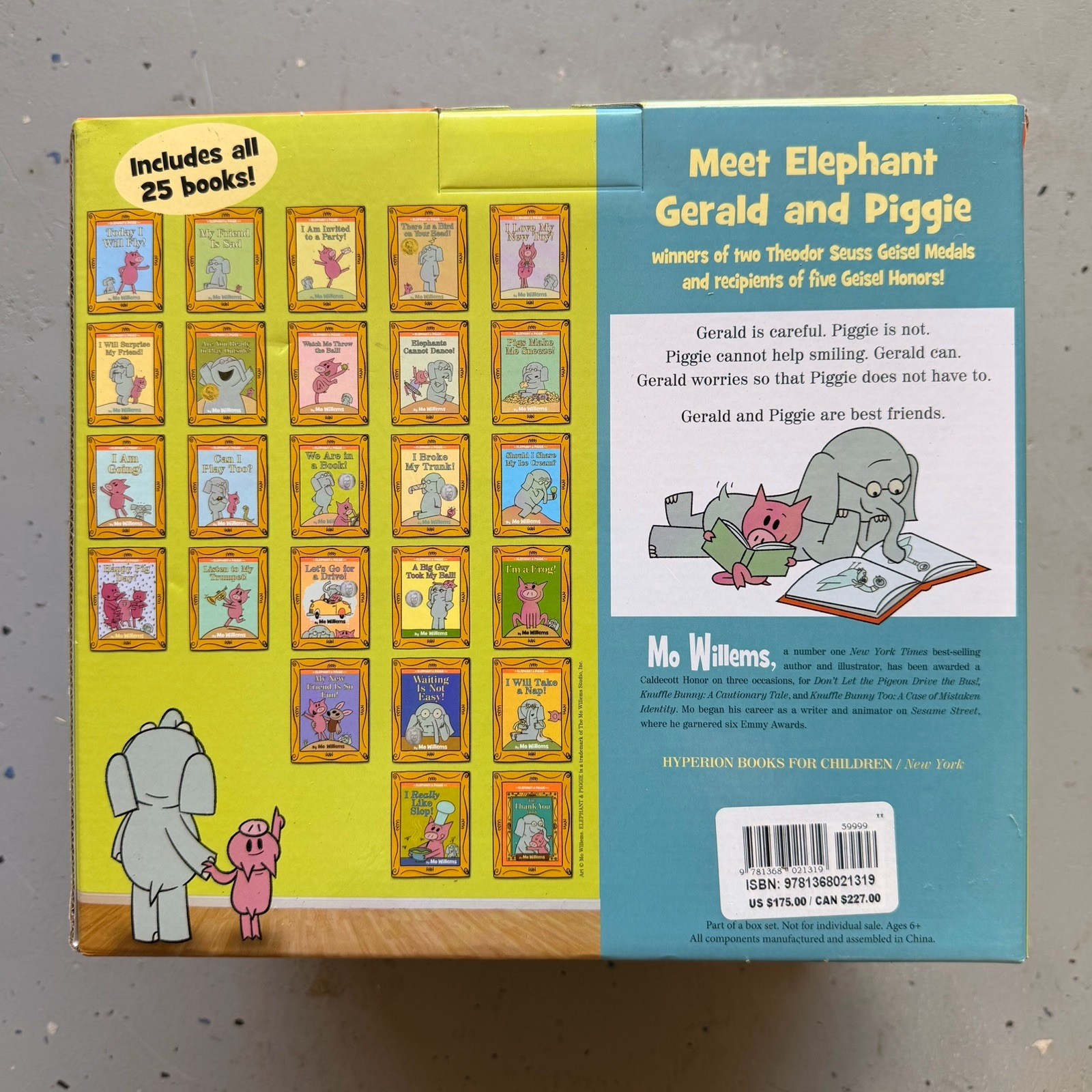 Mo Willems Elephant & Piggie Complete 25 Hardcover Books Set with Bookends